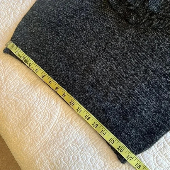 Wool Blend Sweater Womens Large Gray Cropped Cottagecore Cozy Feminine Ruffle - Picture 9 of 16